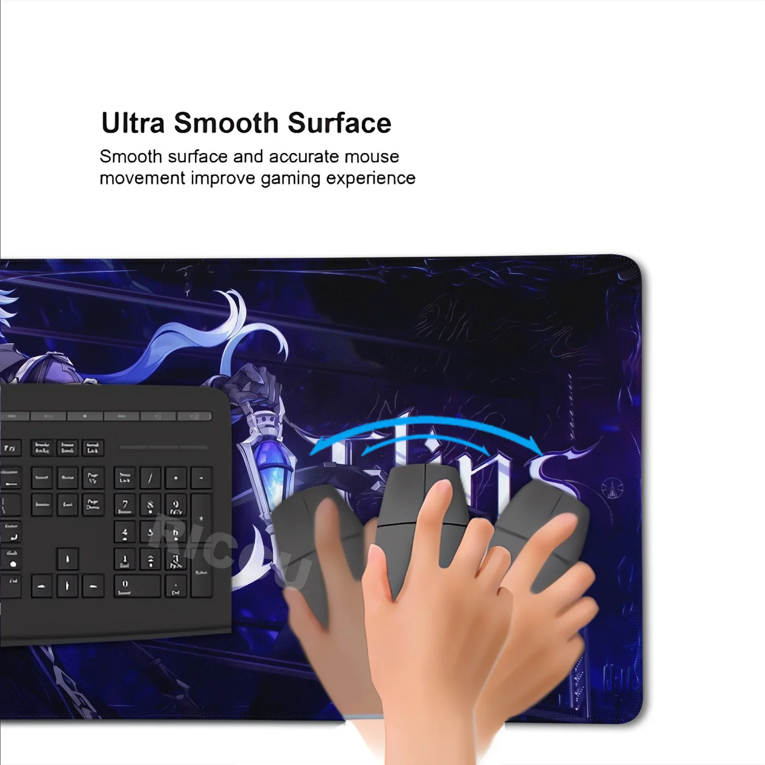 Large Genshin Impact Gaming Desk Mat - Extended Mouse Pad and Keyboard Surface