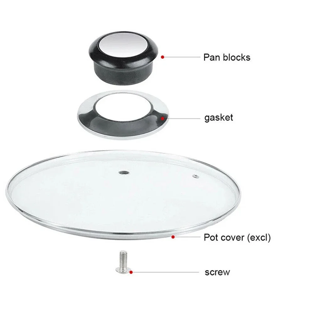 2pcs 5mm-12mm Stainless Steel Lid Knob Universal Replacement Glass Lid Carrying Handle Kitchen Cookware Fixing Handle