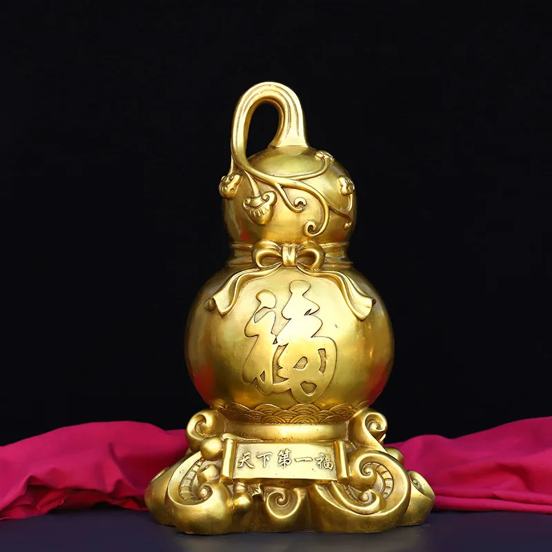 

Украшения Gu Yunzhai Huang, медная Тыква с иероглифом фу, украшение для дома, подарок на открытие