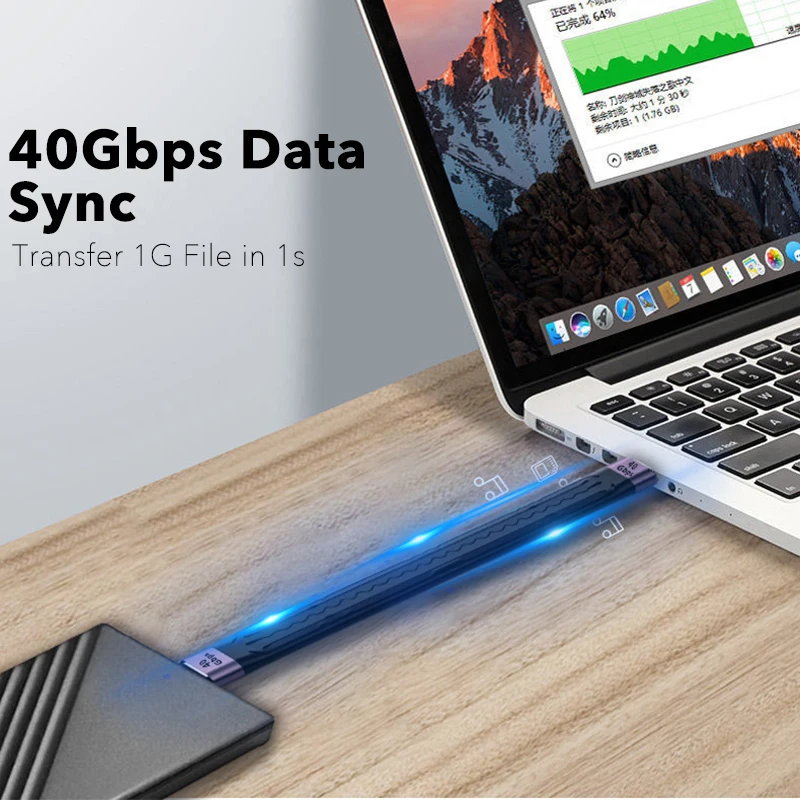 USB 4.0 Gen3 40Gbps Thunderbolt 3  ȭ SSD ̺ PD 240W 5A   USB C - Type C 8K@60Hz MacBook Pro USB-C