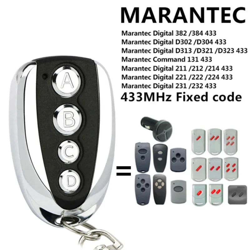 Clone Marantec Digital 302 433 Mhz D302 304 313 Comfort 220 Comfort 250 252 270 AZ021 64176 Garage Gate Remote Control Self-copy 2