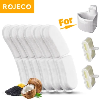 ROJECO-무선 고양이 물 분수용 고양이 물 디스펜서 교체 필터, 무선 애완 동물 고양이 술꾼을 위한 탄소 스폰지 필터