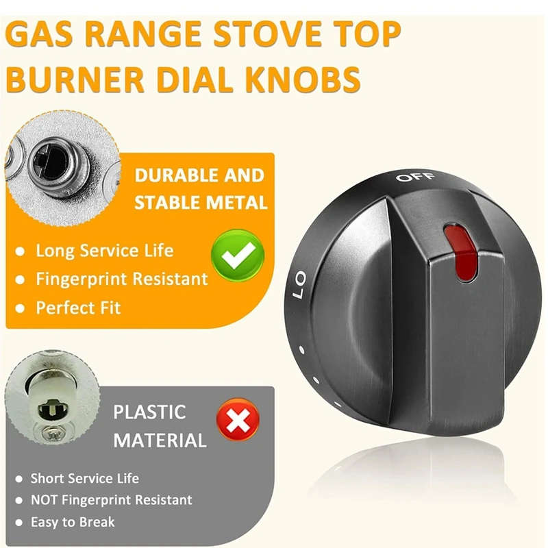 HOT！-5Packs DG64-00473B Stove Gas Range Knobs For Samsung Oven Knobs Replacements