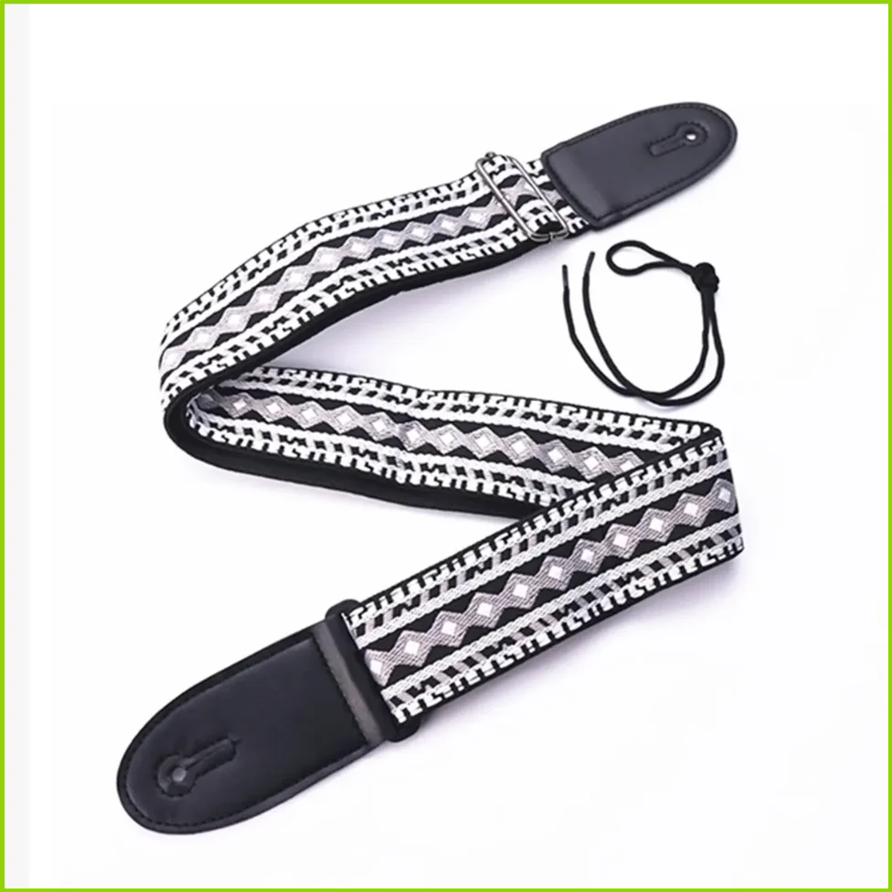 Vintage Ethnic Style Embroidered Guitar Strap - Adjustable