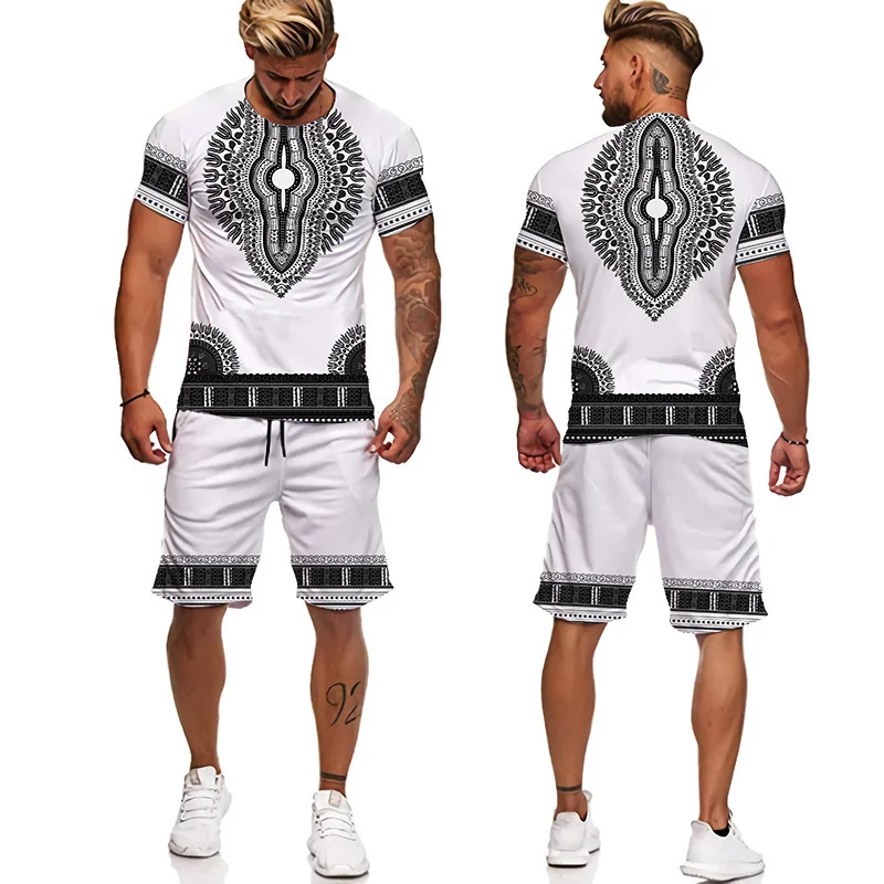 New Summer 2-Piece Set 3D Print African Tshirt For Men Shorts Suits Vintage Clothes Men Oversized T Shirt Conjunto Masculino 13 New Summer 2-Piece Set 3D Print African Tshirt For Men Shorts Suits Vintage Clothes Men Oversized T Shirt Conjunto Masculino
