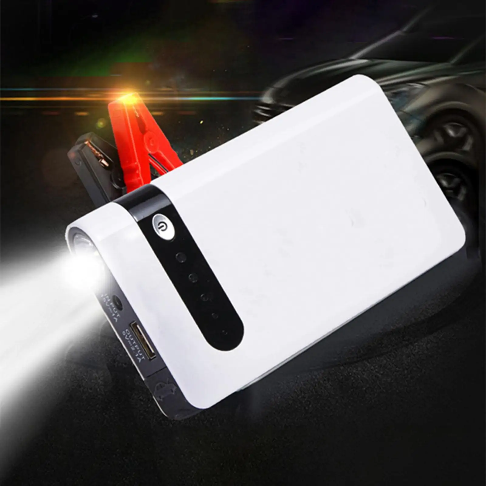 Car Jump Starter with Flashlight 8000mAh 12V Emergency Start Power Auto Battery Booster Power Bank Charger for Tablet