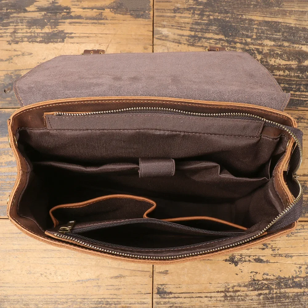 Vintage Full-Grain Leather Backpack Anti-Theft Laptop Bag for Work & Adventure