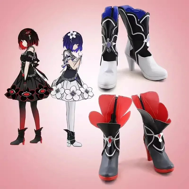 

Honkai Impact 3 Seele Vollerei Twins cosplay shoes Halloween Fancy Shoes for Adult High Quality Faux Leather Red Blue Boots