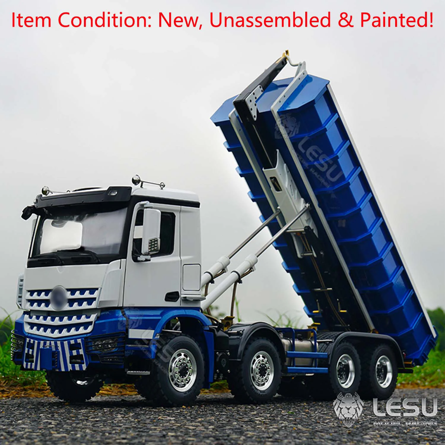 

LESU 1/14 RC 8X8 Hydraulic Dumper Truck Roll On/Off Tipper for Tamiyay Car Painted Kit Light Sound Model Toy TH20429