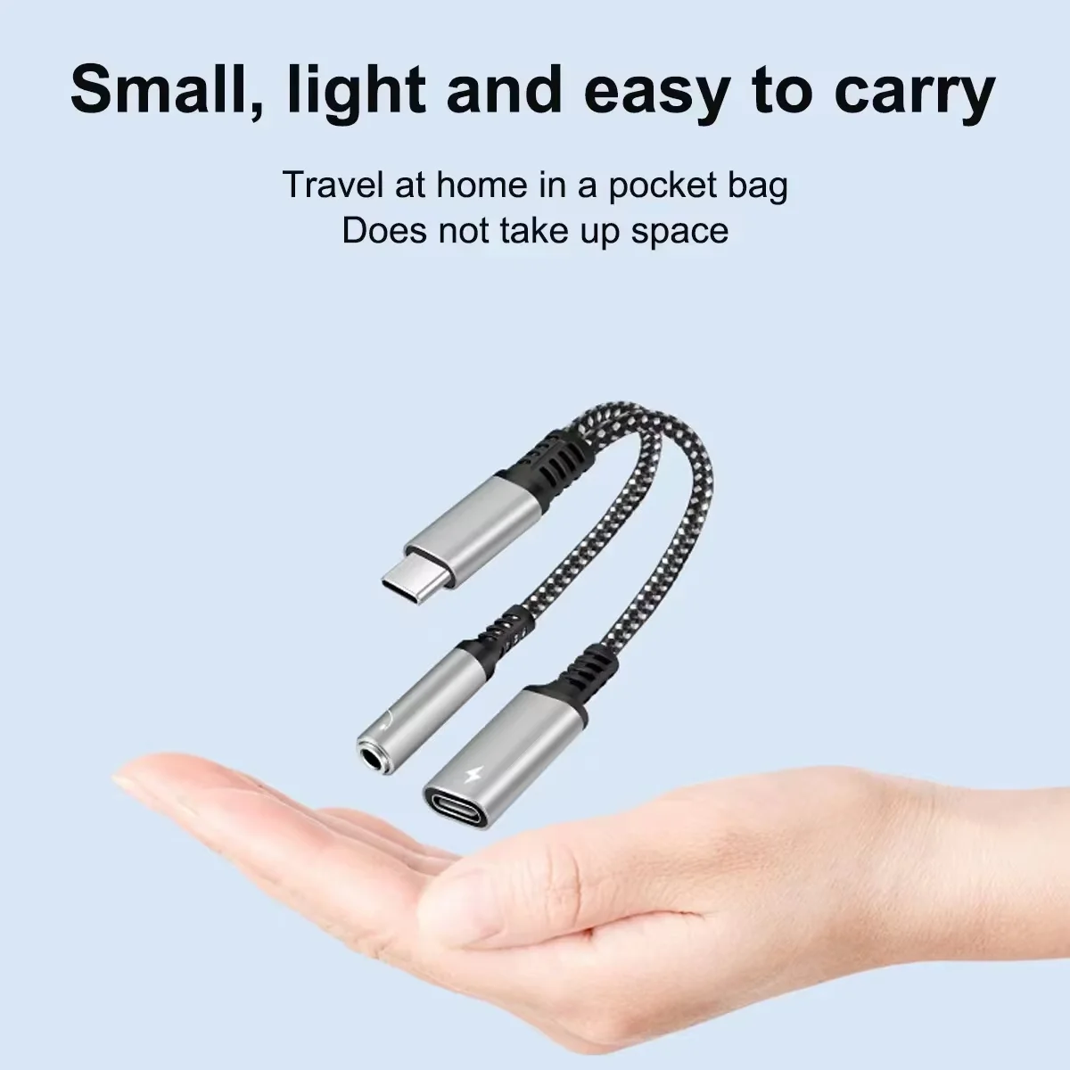 2-IN-1 الصوت/الشحن الفاصل محول USB C إلى 3.5 مللي...