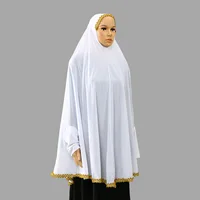 Lace Khimar Muslim Long Sleeve Hijab Women Islam Prayer Hijab Overhead Niqab Nikab Eid Ramadan Headscarf Headdress Instant Scarf
