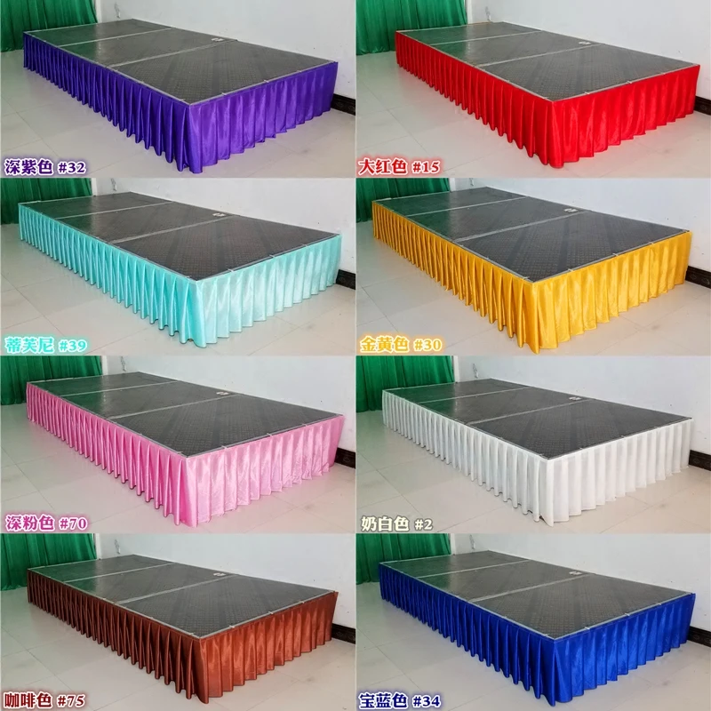 White Pleated Table Skirt Wedding Backdrop Curtains for Table Clothes Cover Wedding Stage Skirting for Event Party