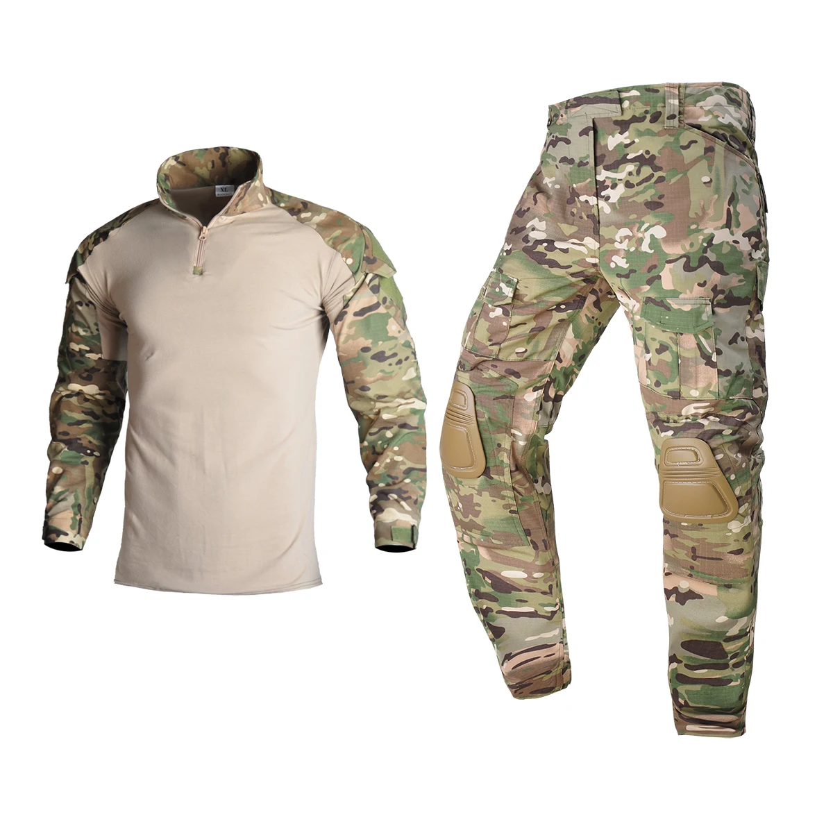 Outdoor Tactical Suits Special Forces Uniforme Wear-resistant Hunting Suit Combat Shirt + Cargo Pants Knee Pads Windbreaker
