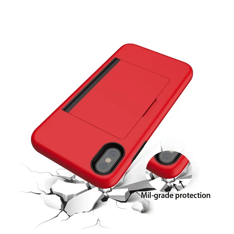 Candy Color Flip Armor Card Slot Phone Case Cover