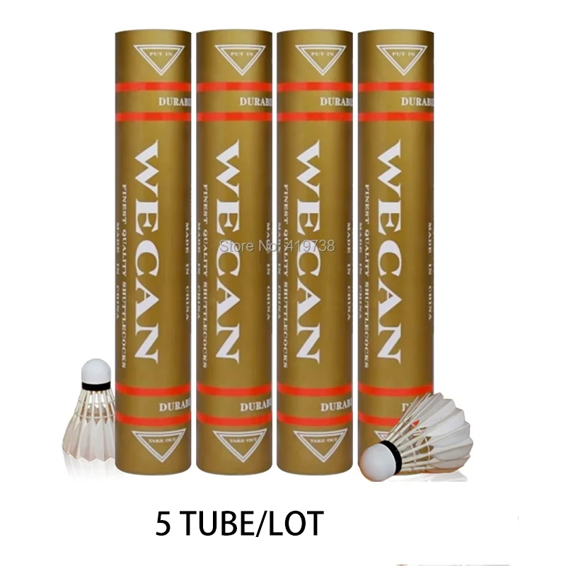 original WECAN shuttlecock Gold wecan class A duck feather shuttlecock badminton for competition 5 tube/lot