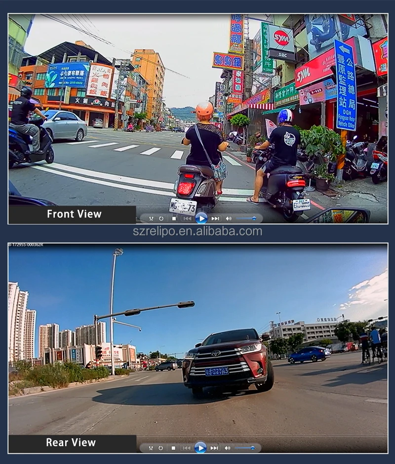 3인치 듀얼 렌즈 오토바이 블랙박스 전방 1080p 후방 1080p GPS 와이파이 지원 도매가격 OEM 맞춤 지원