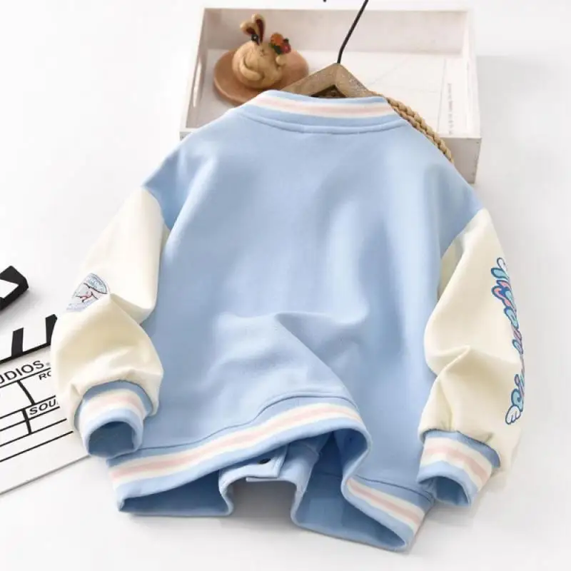Sanrio Cinnamoroll Baseball Uniform Kawaii Kids Anime Cartoon Coat Sweet and Cute Jacket Girls Spring Autumn Children\'s Clothing
