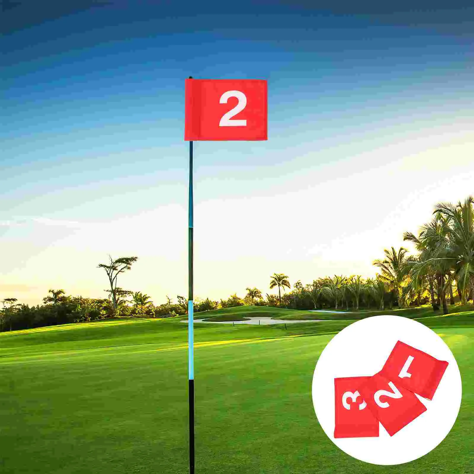 

3pcs Golfing Number Flags Number Court Flags Golfing Court Flags Practical Golf Accessories