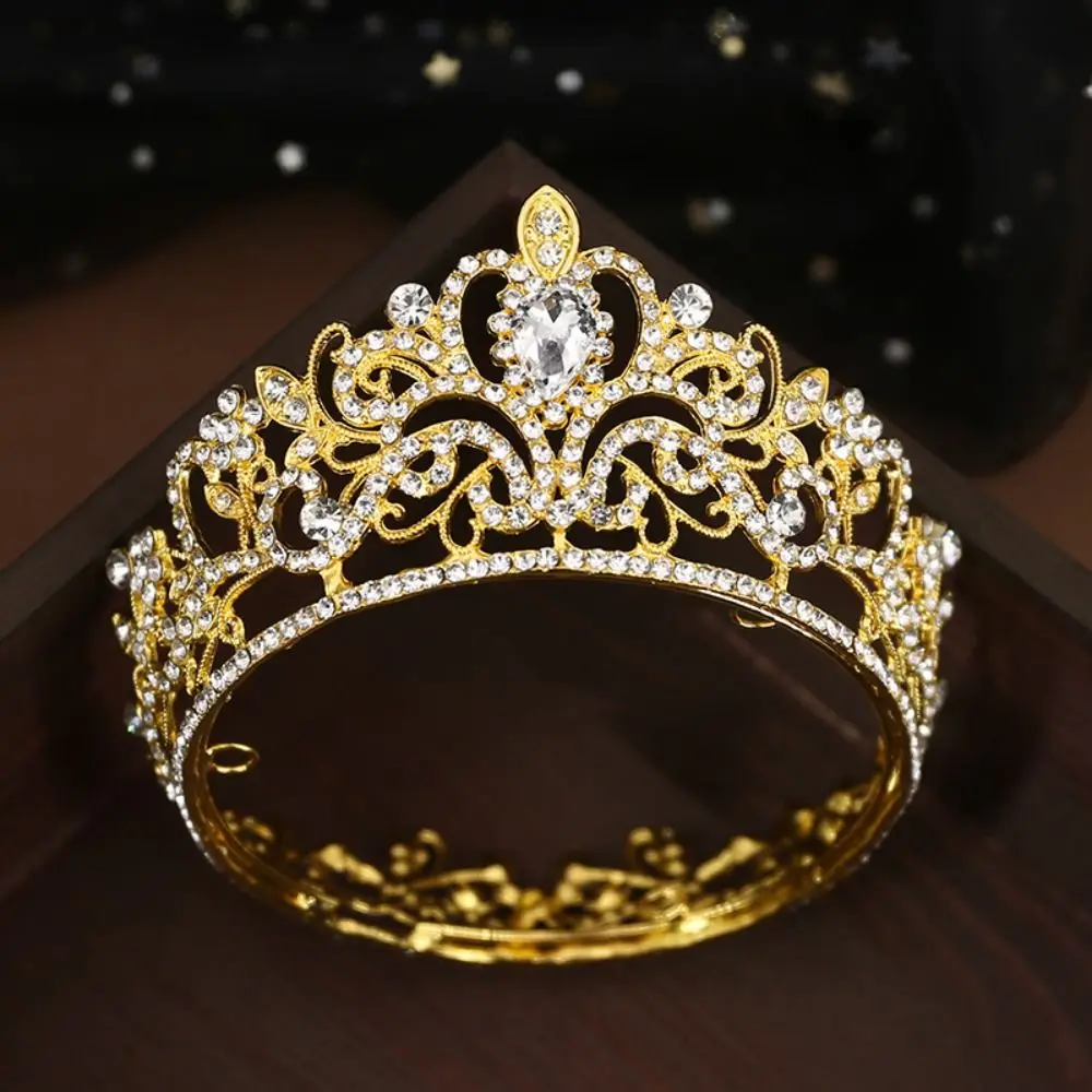 

Золотая Корона из сплава для маленьких девочек, аксессуары для цветов, ювелирные изделия для невесты, аксессуары для свадебного платья