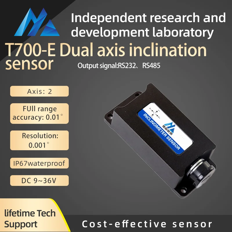 T700-E Dual Axis Tilt Sensor/inclinometer Tilt Sensor With 90 Degree Measuring Range Optional Tilt Angle Sensor