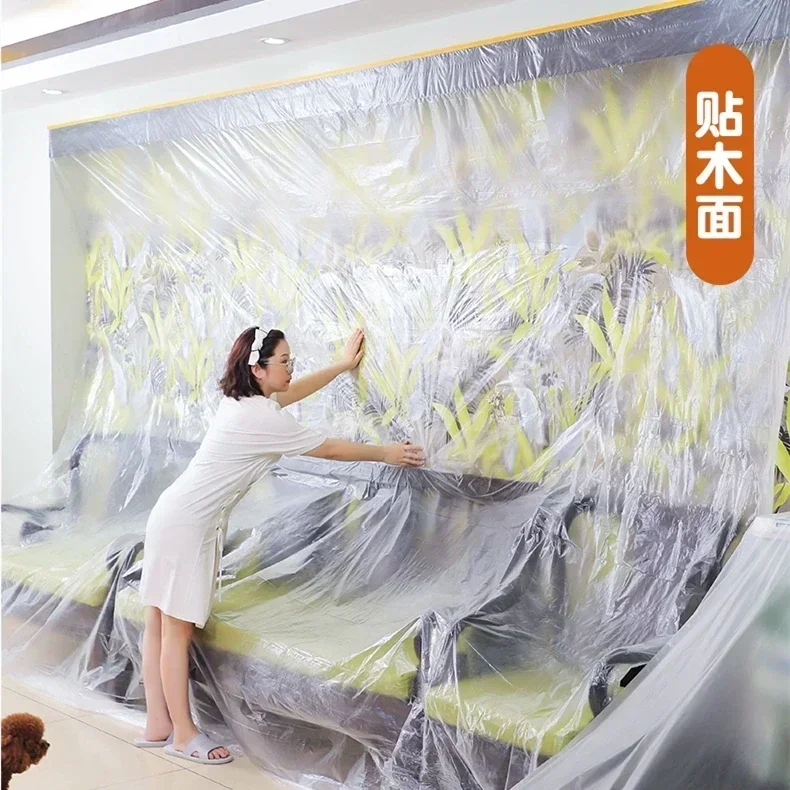 Plastic Film Dustproof Sofa Furniture Bed Traveling Outside Disposable Dust Proof Plastic Film Wall Painting Protect Cover Sheet