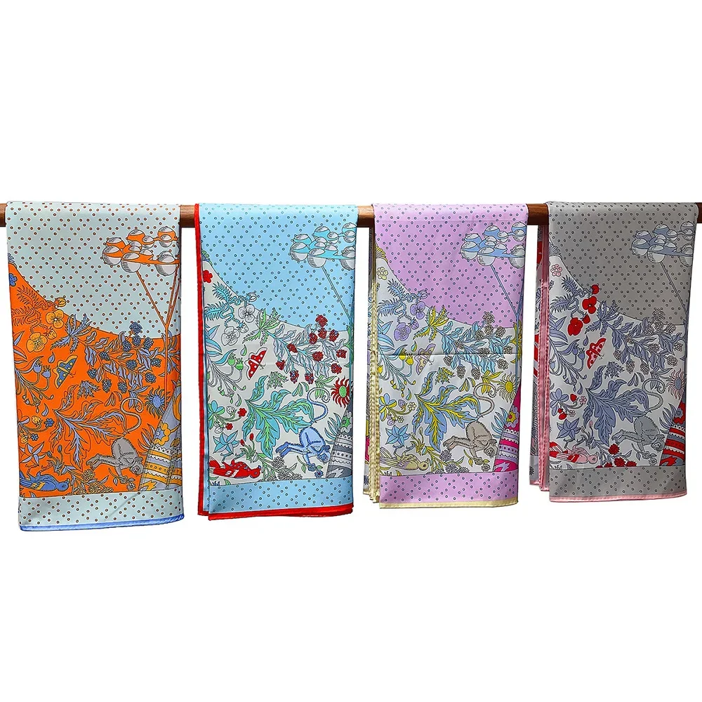 90Cm New Handmade Curling Sound Outside The Window Shawl Decoration Women's Holiday Gifts Large Square ScarfScarf Wholesale