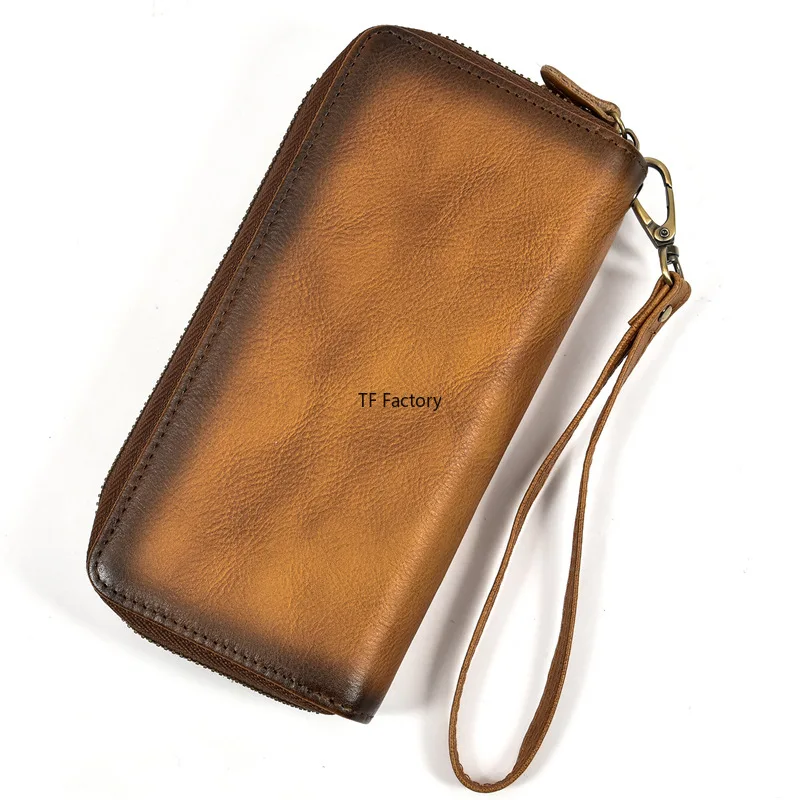 Premium Leather Long Wallet with Money Clip