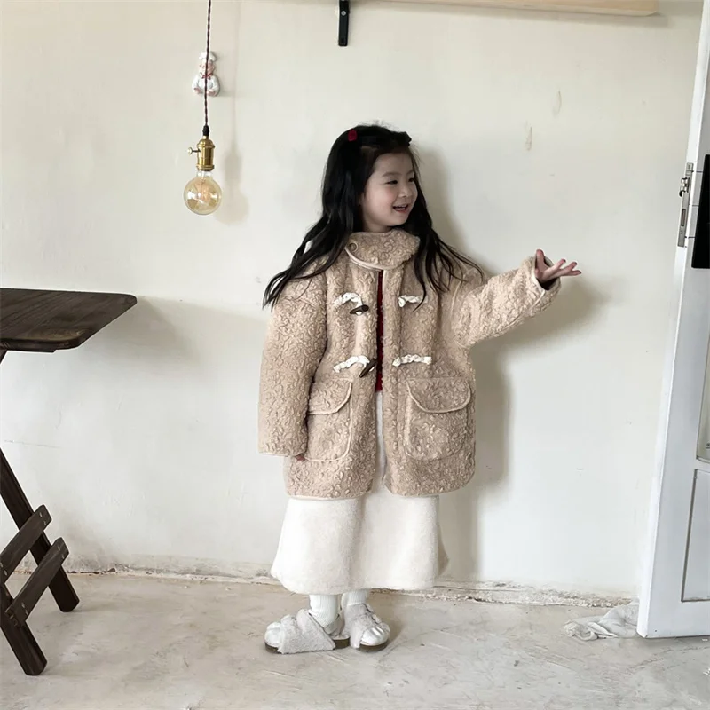 

Girls Coat Jacket Winter Cotton Windbreak 2023 New Warm Thicken Teenagers High Quality Children's Clothing