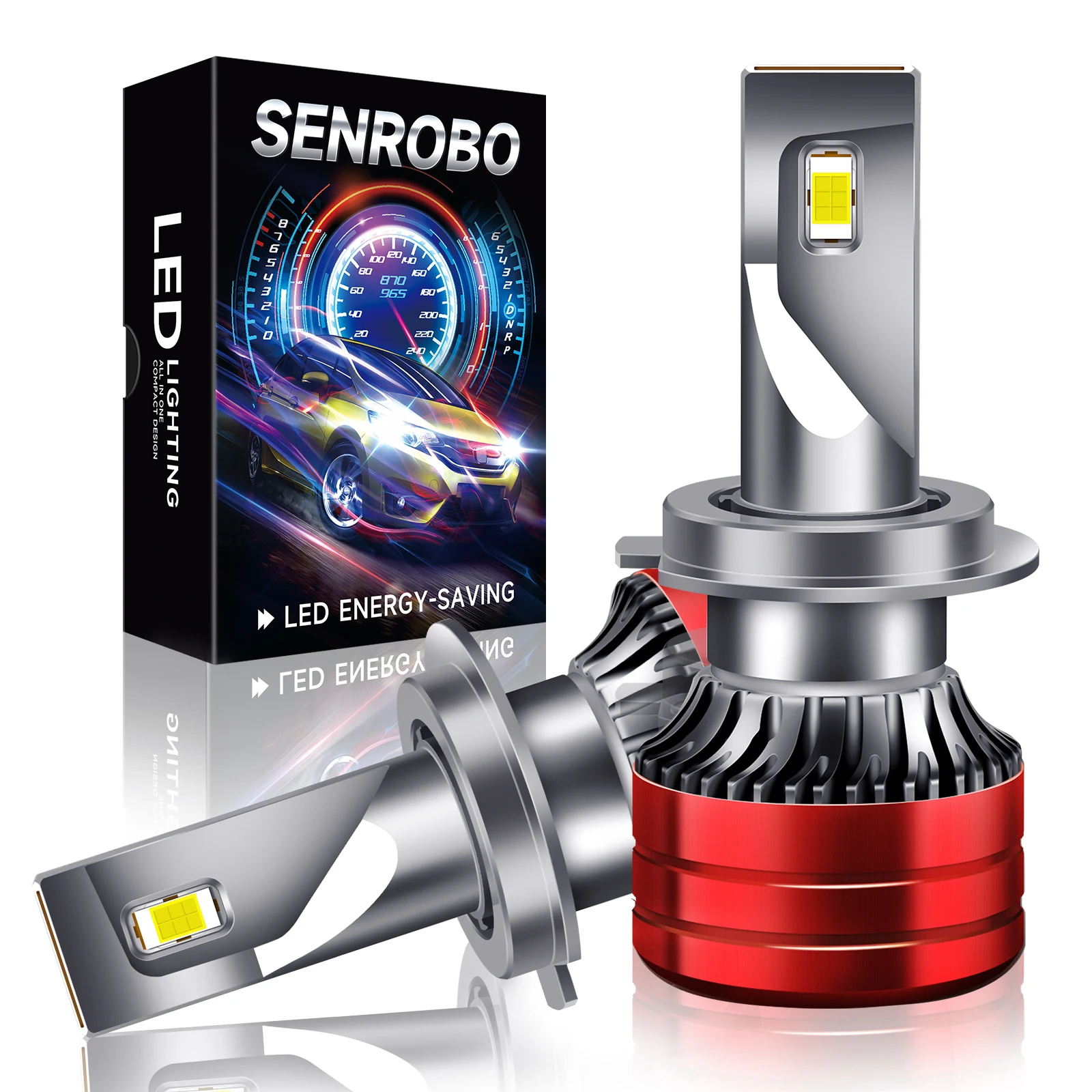 

SENROBO Truck Specific 24V H7 LED Headlight Bulbs 80W H1 H3 H4 LED Auto Lamp 6000K White 16000LM Car Fog Light Pack of 2