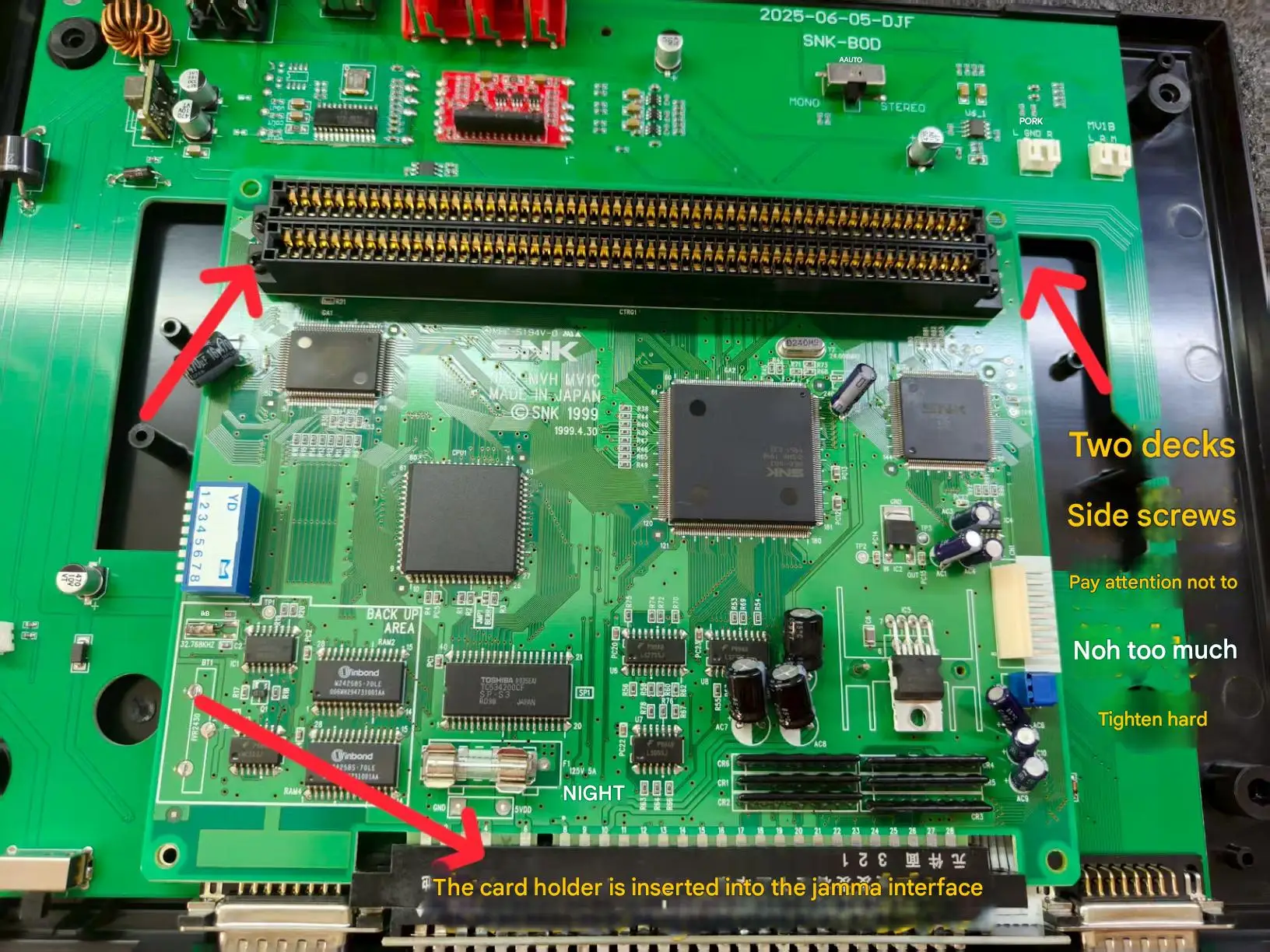 Description Picture 3 of itemNeogeo MVS NEO GEO Mod Kit Unfinished Home Arcade Game Console Motherboard Case and Adapter (MV1C not included)