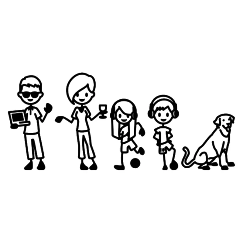 

FIGURE STICK FAMILY Car Stickers Funny Auto Window Bumper Novelty JDM Drift Car Stickers and Decals Funny,17*7.3cm