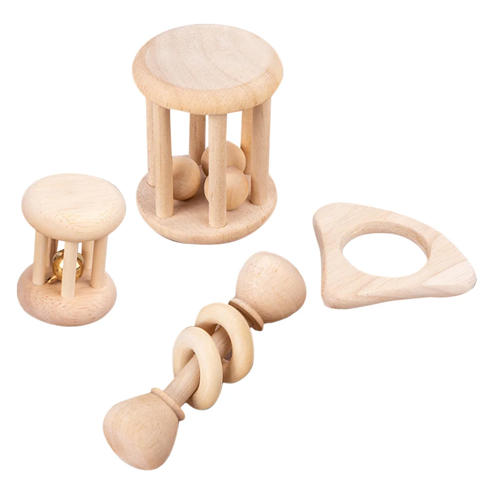 

Baby Musical Toys Teethers Bed Rattle Bell Toddler Wooden Hand Shaking Soothing for Home Interactive Infant