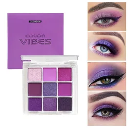 Vibrante 9-Farben Glitzer- und Matt-Lidschattenpalette mit Schimmer-Finish