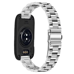 Sleek Stainless Steel Strap for Smart Band Replacement - Elegant Bracelet Design (Silver)
