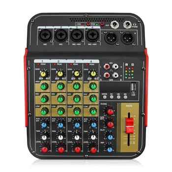 6-Channel Audio Mixer Outdoor Conference Audio USB Bluetooth-compatible Reverb Audio processor Sing Live with Sound Card Mixers 1