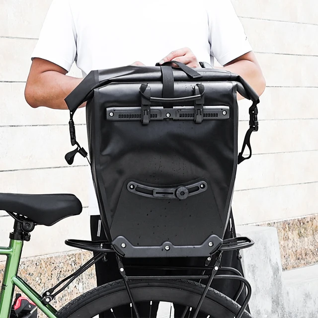 Bolsa de maletero para asiento trasero de bicicleta, alforja de viaje  impermeable de gran capacidad, 25L