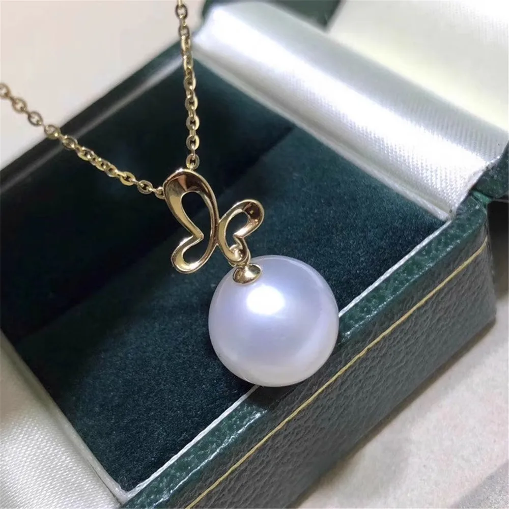 

Жемчужные аксессуары «сделай сам», подвеска из золота G18K, пустая бабочка, жемчужное ожерелье, подходит для круглых бусин 9-12 мм, G096