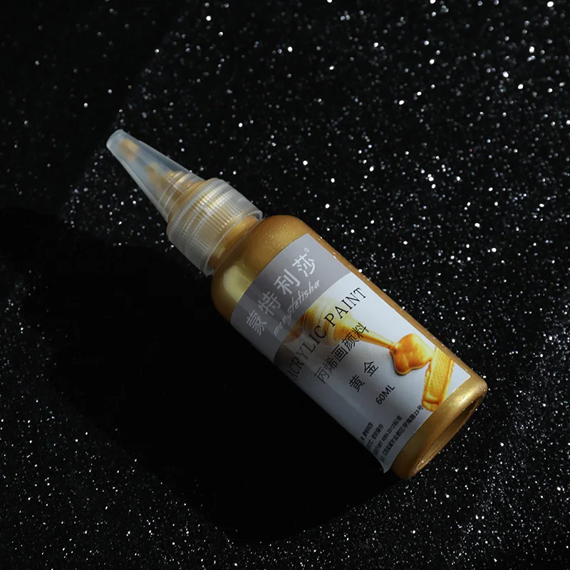 60ml Gold Paint Metallic Acrylic Paint Waterproof not Faded DIY Painted Pigments - 6