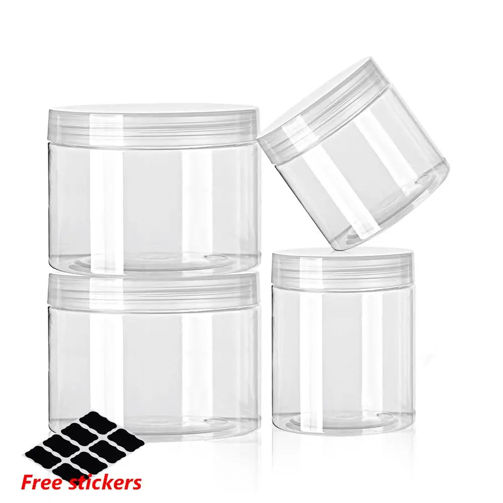 Clear Plastic Jars with Screw Lid