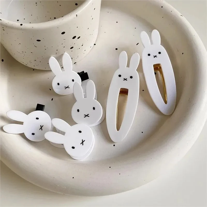 2Pcs Kawaii Rabbit Hairpin Cartoon Classic Models Miffys Hair Accessories Cute Student Gift Girl Pp Clip Set for Kids Birthday