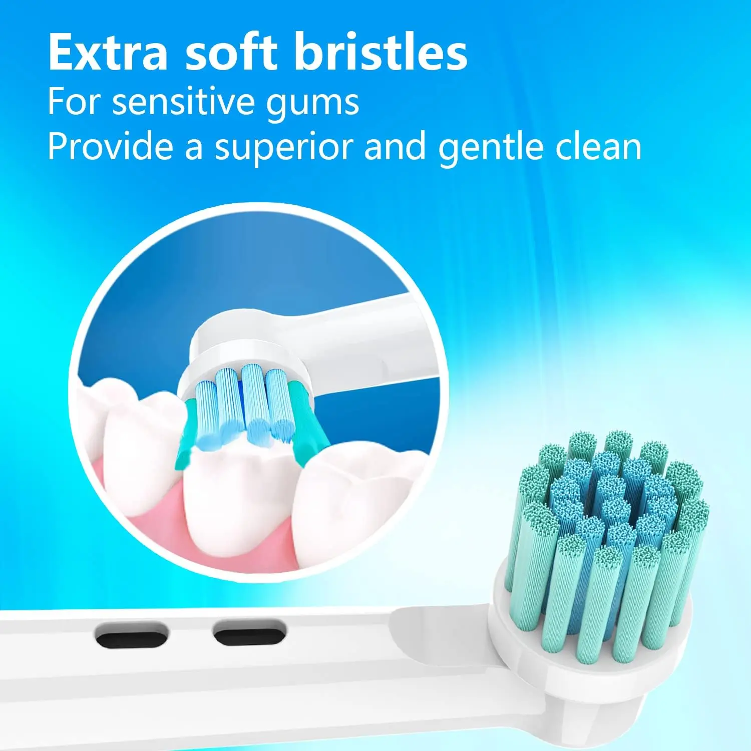 16/20PCS Extra Soft Bristles Fit for Sensitive Gums Care Round Head for Oral b Braun Type 3756 3757 3744 3765 4729 4731 2
