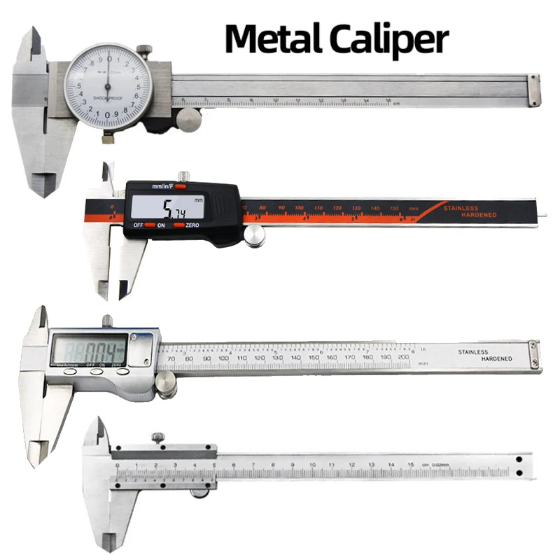 Dial caliper Metal Vernier caliper digital electronic caliper micrometer ruler depth measuring tool gauge instrument 0-150mm 6&ldquo;