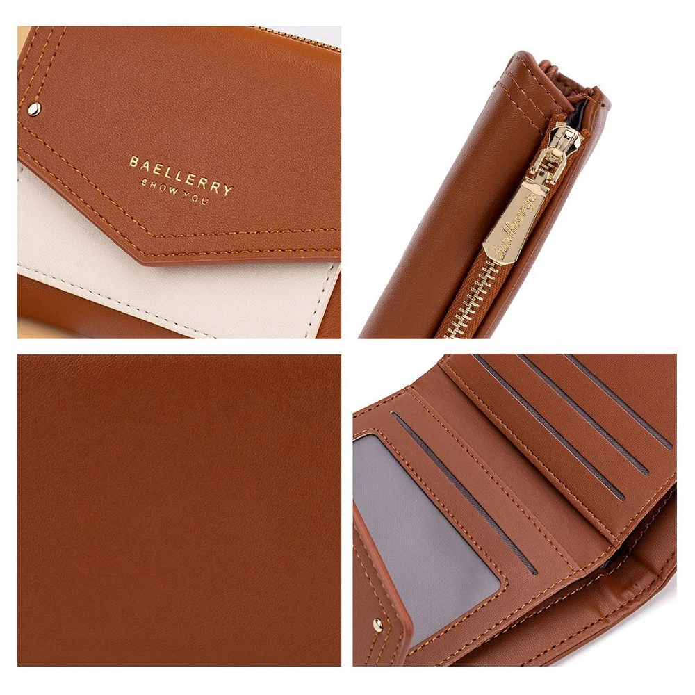 Baellerry Mini Zip Wallet for Women Gift - PU Multifunctional Travel Purse, Slim RFID-Free Card Case