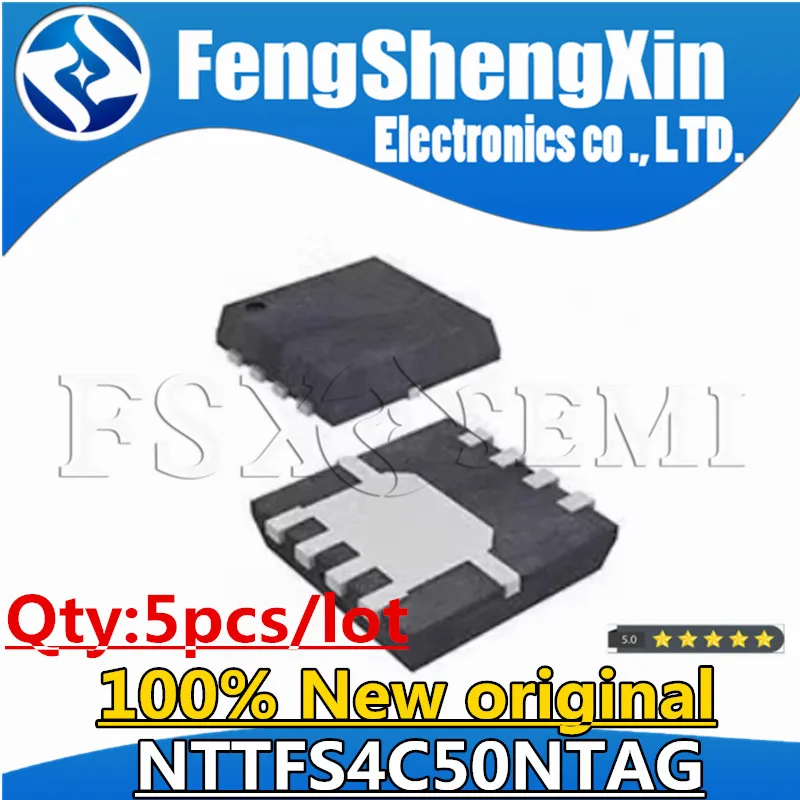 5pcs 100% New original NTTFS4C50NTAG NTTFS4C50 4C50 30V 75A QFN8 4C50N Chips