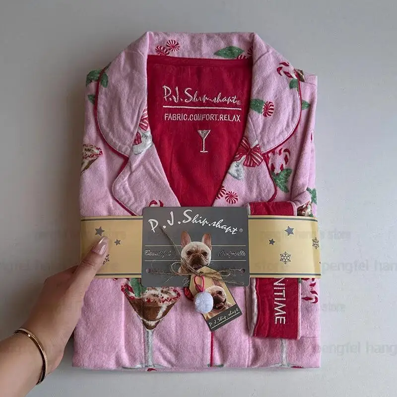 ملابس منزلية جديدة لخريف 2025 بدلة بيجامات قطنية ل...