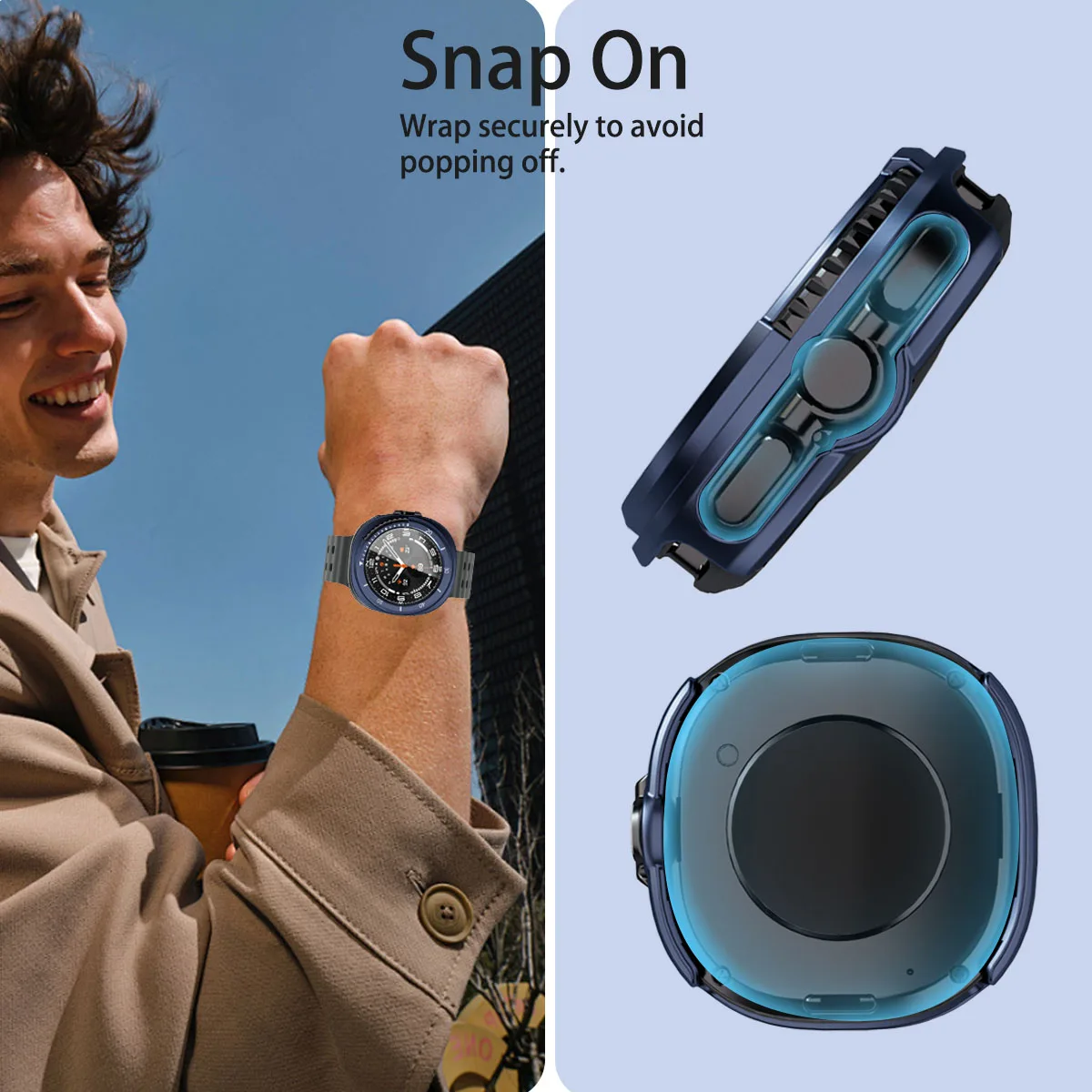 Classic 46mm Watch Case with Peep-Proof Film & Scratch-Resistant Protection