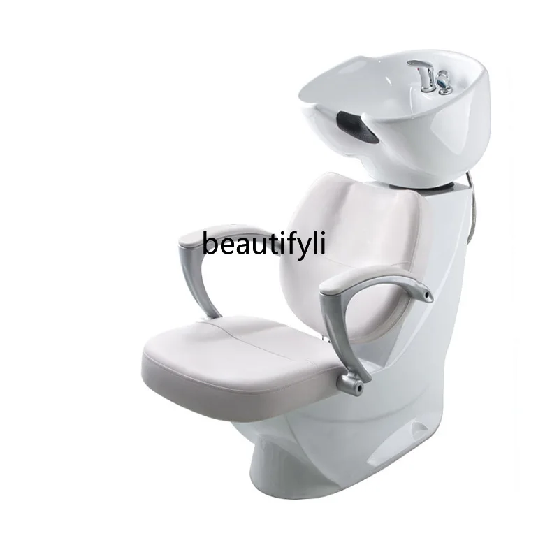 

Recliner Shampoo Chair for Hair Salon Hairdressing Beauty Salon Bed Flushing Shampoo Sitting Hair-Washing Chair Punch Household