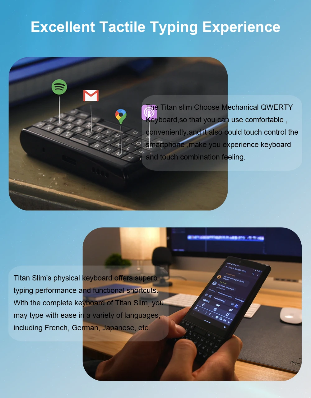Unihertz Titan Slim Smartphone Android Qwerty Keyboard Touch