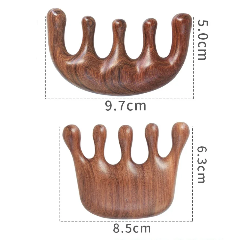 Head massager Sandalwood Hair Comb Scalp Relax Acupoint Massager Portable Wooden Handle Comb Anti-static Styling Tool