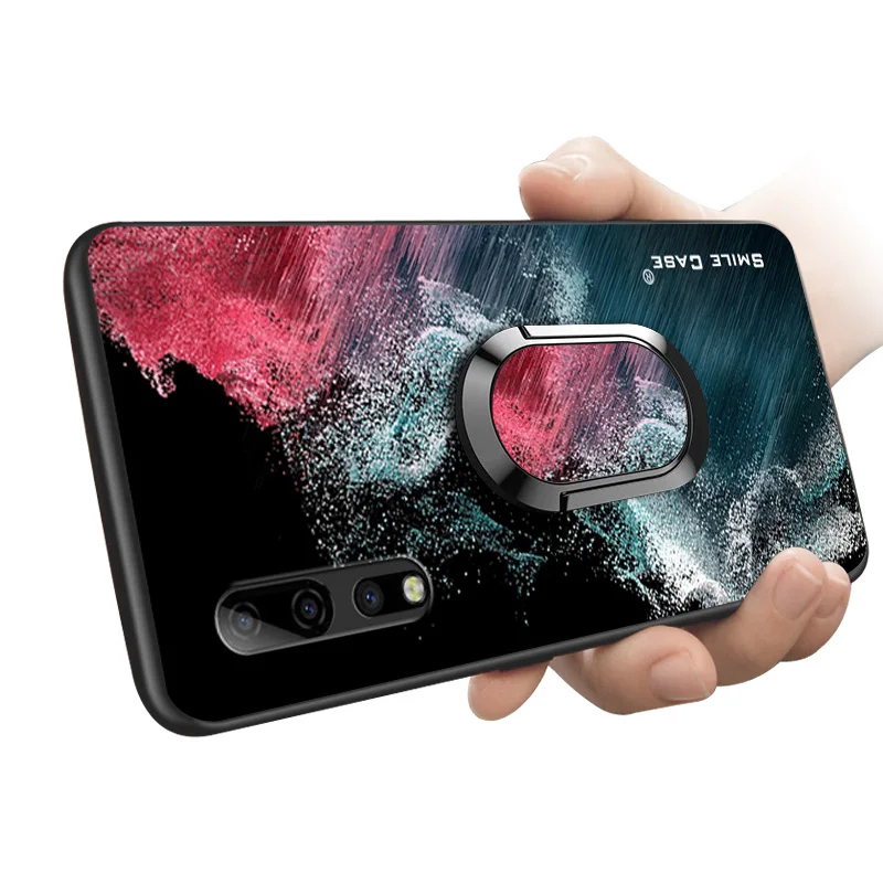

ZTE Axon 10S Pro 5G Case 6.47 Inch Soft Black Silicone Magnetic Car Holder Ring Phone Cover for ZTE Axon 10S Pro 5G